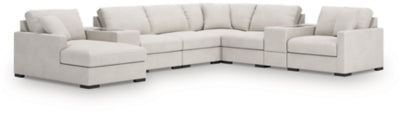 Seccional Omaha by Ashley de 8 piezas con chaise longue y consolas de almacenamiento