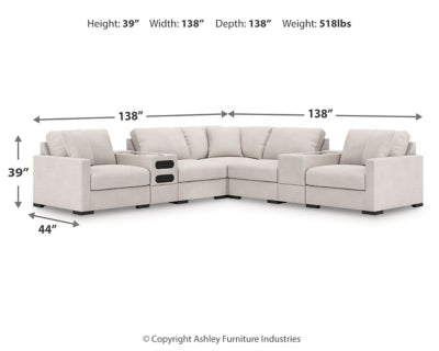 Seccional Omaha by Ashley de 7 piezas con consolas de audio y almacenamiento