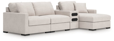 Seccional de 4 piezas Omaha by Ashley con chaise longue y consola de audio