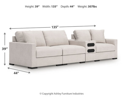 Seccional de 4 piezas Omaha by Ashley con consola de audio