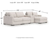 Seccional de 4 piezas Omaha by Ashley con chaise longue y consola de almacenamiento