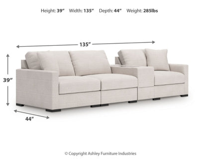 Omaha by Ashley 4-Piece Sectional with Storage Console