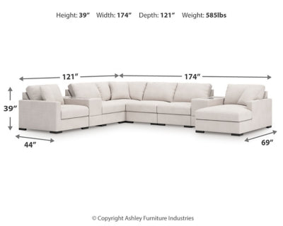 Seccional Omaha by Ashley de 8 piezas con chaise longue y consolas de almacenamiento