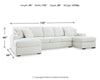 Seccional de 3 piezas con chaise longue Leighelli