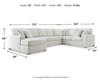 Seccional Leighelli de 4 piezas con chaise longue