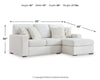 Seccional de 2 piezas con chaise longue Leighelli