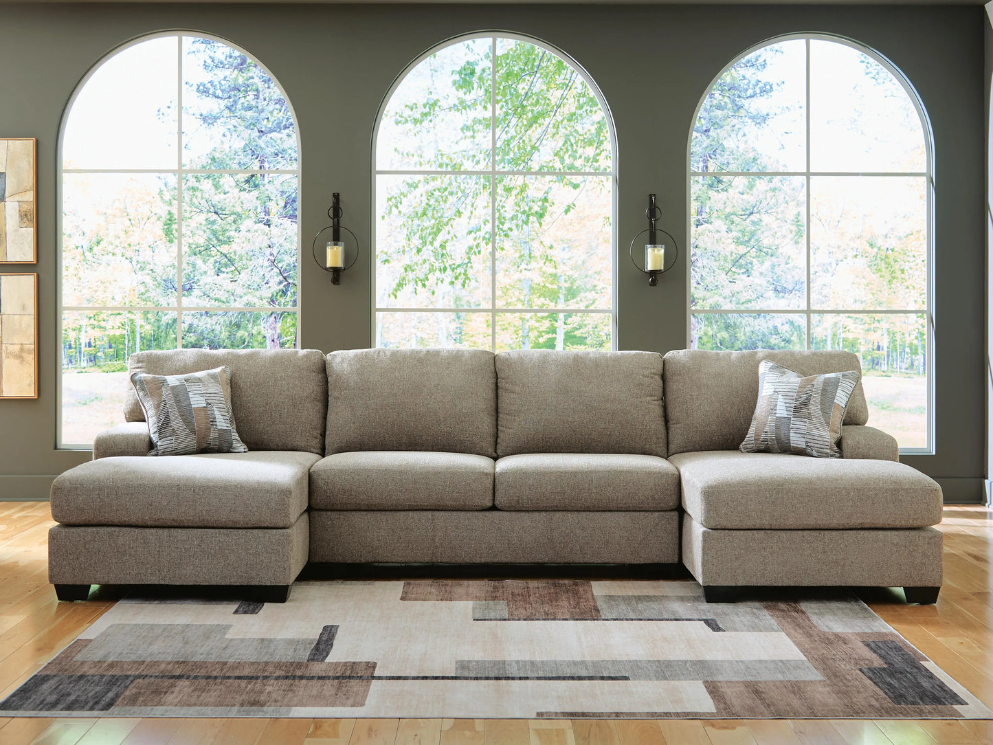Seccional de 3 piezas con chaise longue doble Seyler Lane