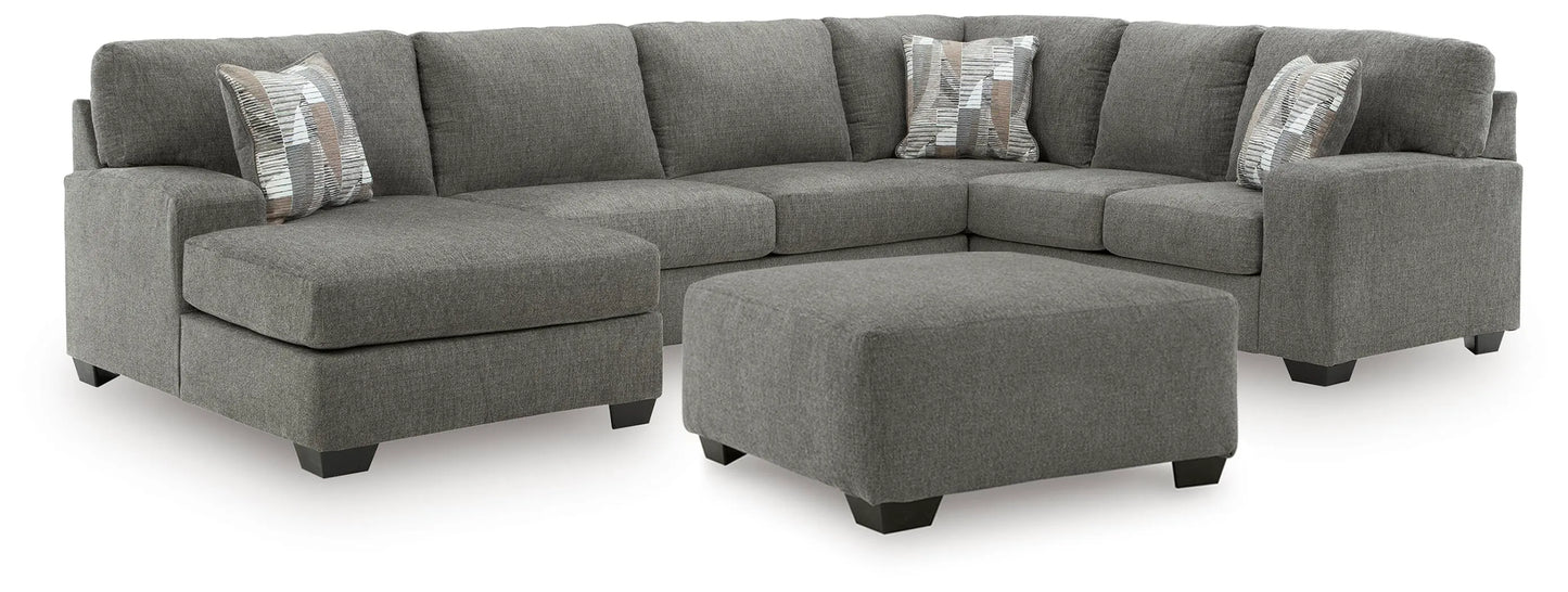 Newellen 3-Piece Sectional and Oversized Ottoman