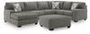 Newellen 3-Piece Sectional and Oversized Ottoman