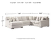 Seccional Larce de 4 piezas con chaise longue