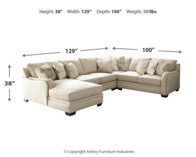 Seccional Luxora de 4 piezas con chaise longue