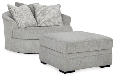 Silla giratoria extragrande y otomana Casselbury
