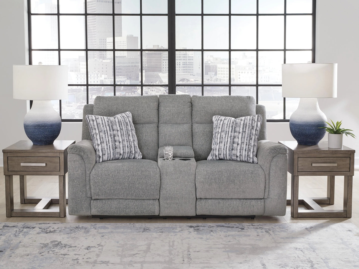 Overflow Power Reclining Loveseat with Console