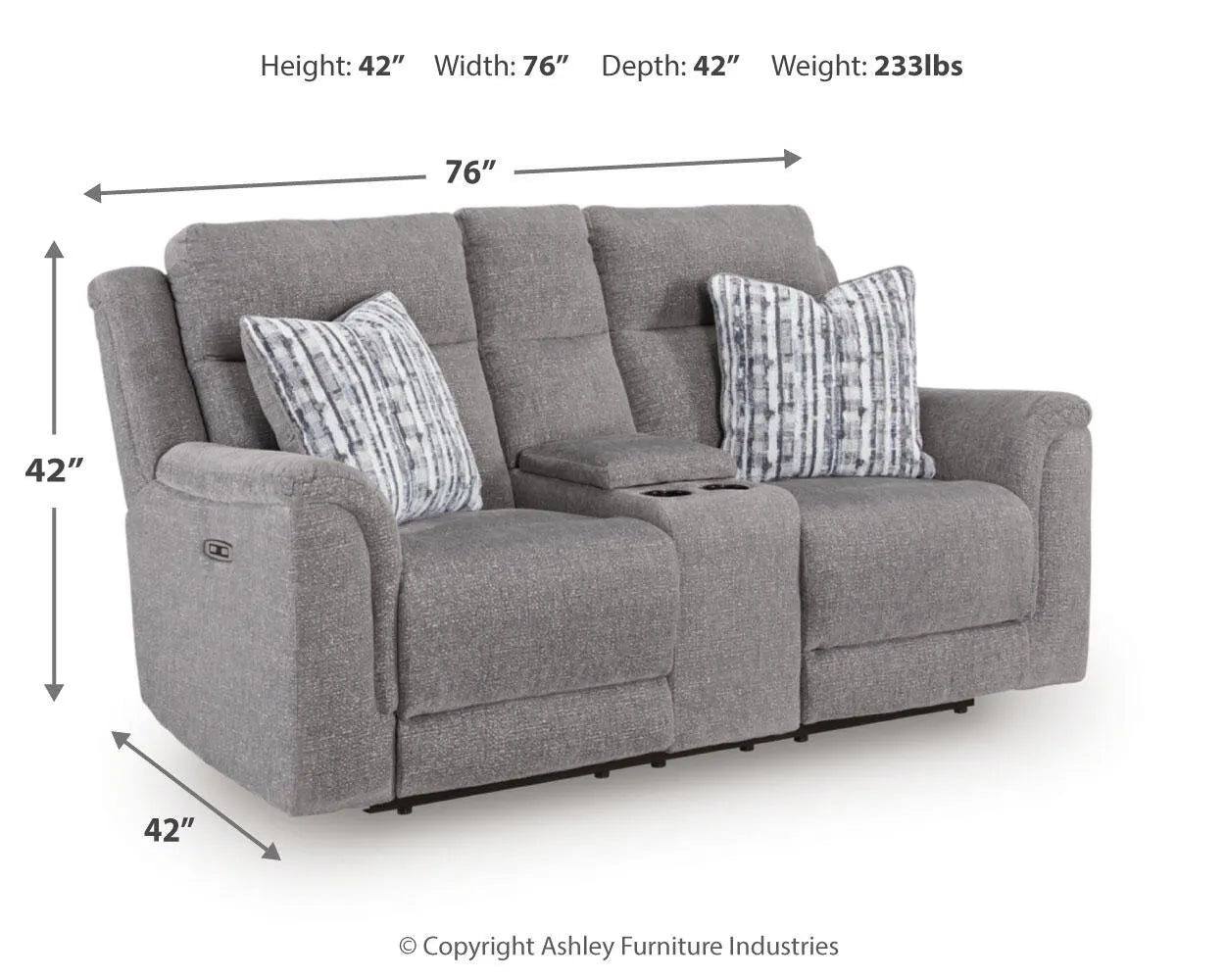 Overflow Power Reclining Loveseat with Console