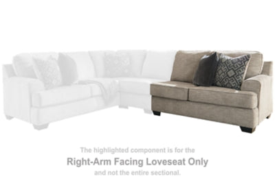 Loveseat Bovarian con brazo derecho orientado hacia la derecha