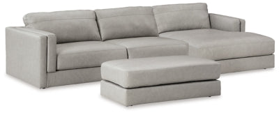 Seccional Amiata de 2 piezas con chaise longue y otomana