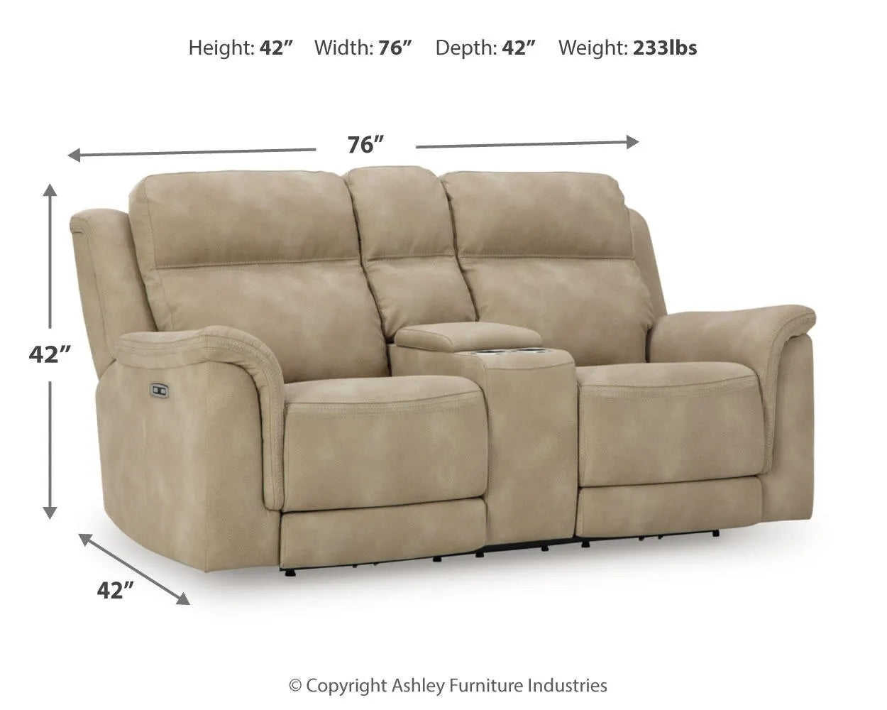 Next-Gen Durapella Power Reclining Loveseat with Console