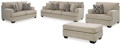 Sofá, loveseat, sillón extragrande y otomana Stonemeade
