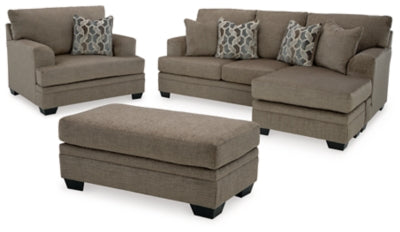 Sofá chaise longue Stonemeade, sillón extragrande y otomana