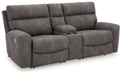 Loveseat seccional reclinable eléctrico de 3 piezas DuraPella de última generación con consola