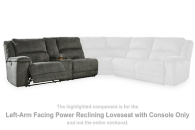 Loveseat reclinable eléctrico con brazo izquierdo y consola Keensburg