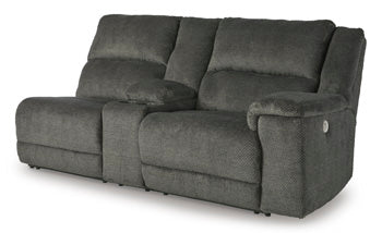 Loveseat reclinable eléctrico con brazo derecho y consola Keensburg