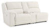 Loveseat reclinable eléctrico con brazo izquierdo y consola Keensburg