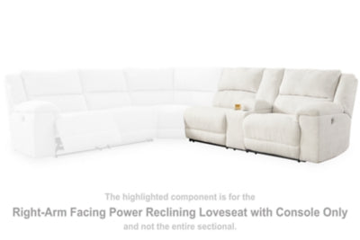 Loveseat reclinable eléctrico con brazo derecho y consola Keensburg