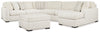 Seccional de 4 piezas Chessington y otomana decorativa extragrande