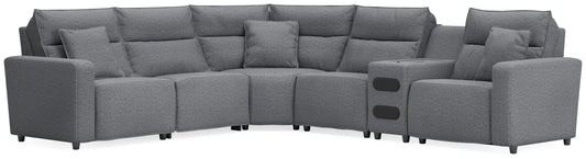 Seccional reclinable ModMax II de 6 piezas con consola de audio