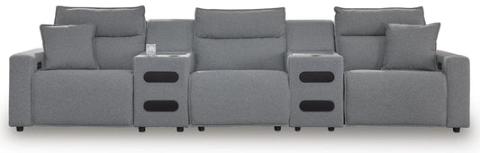 Seccional reclinable de 5 piezas ModMax II con consolas de audio
