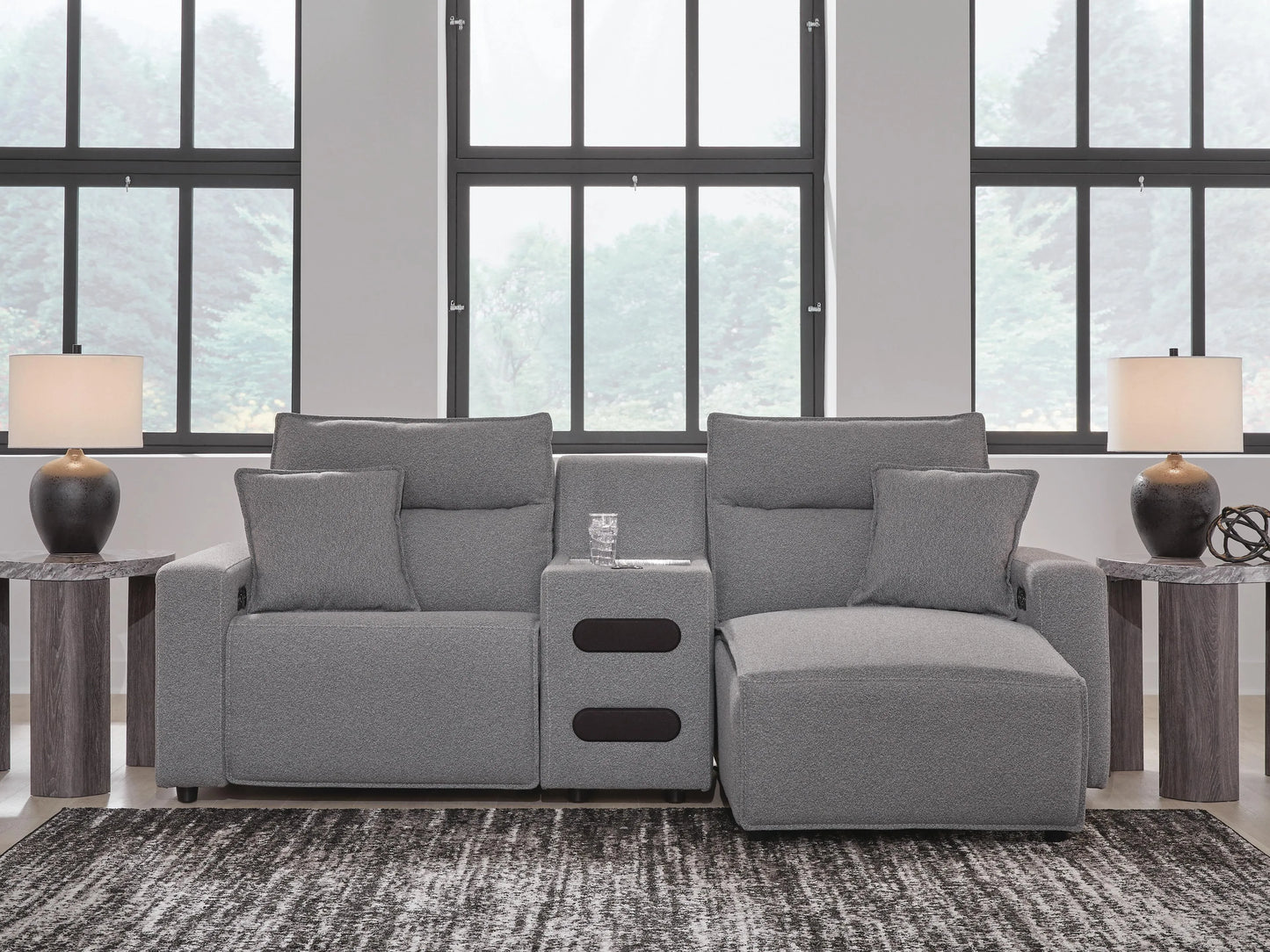 Seccional reclinable eléctrico de 3 piezas ModMax II con chaise longue