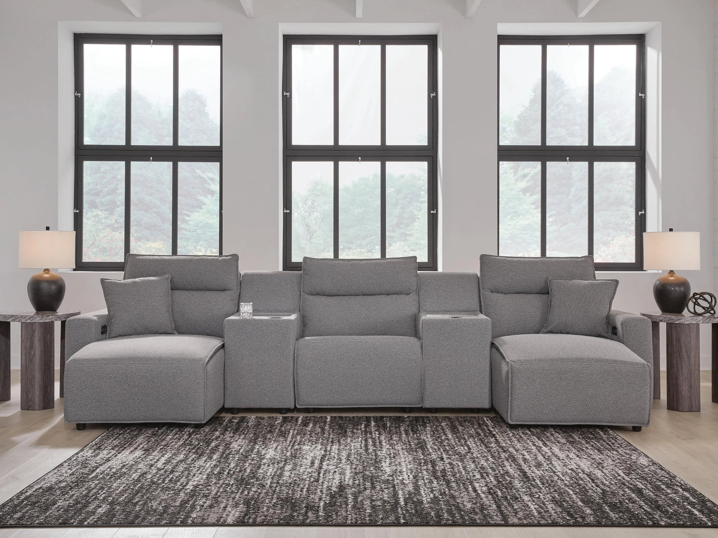 Seccional reclinable eléctrico ModMax II de 5 piezas con chaise longue
