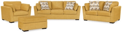 Sofá, loveseat, sillón extragrande y otomana Keerwick