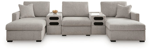 ModMax Luxe 5-Piece Double Chaise Sectional with Audio Consoles