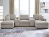 ModMax Luxe 5-Piece Double Chaise Sectional with Storage Consoles