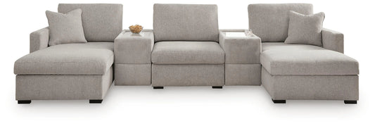 ModMax Luxe 5-Piece Double Chaise Sectional with Storage Consoles