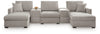 ModMax Luxe 5-Piece Double Chaise Sectional with Storage Consoles