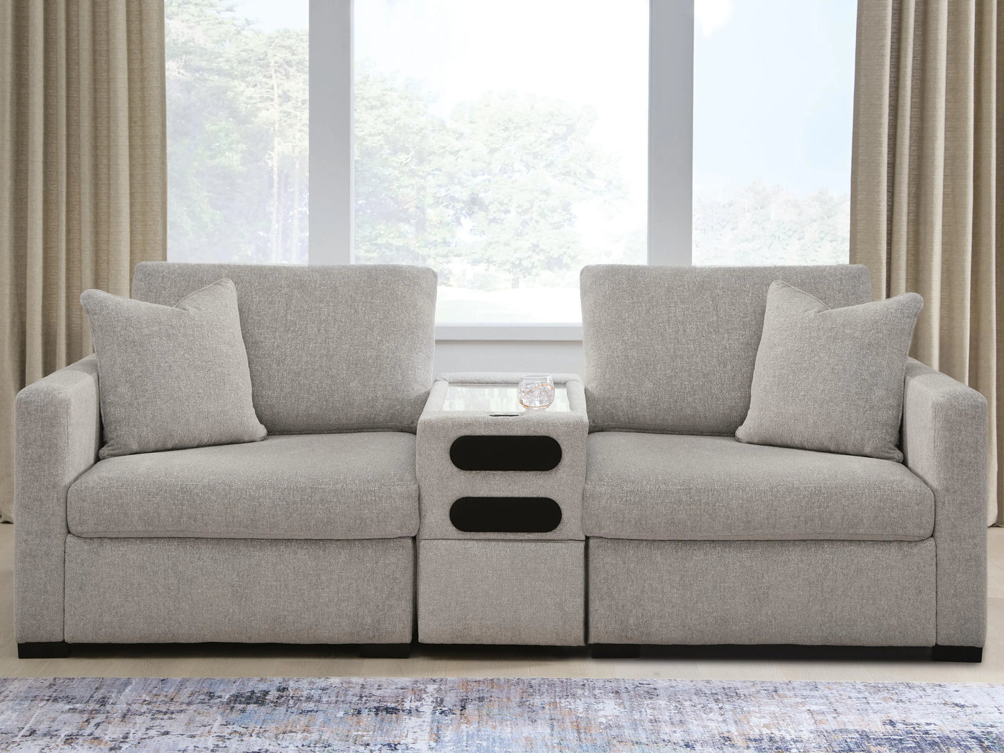 ModMax Luxe 3-Piece Sectional Loveseat with Audio Console