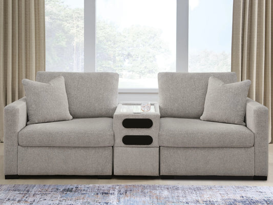 ModMax Luxe 3-Piece Sectional Loveseat with Audio Console