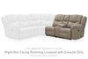 Ravenswaye Right-Arm Facing Reclining Loveseat with Console