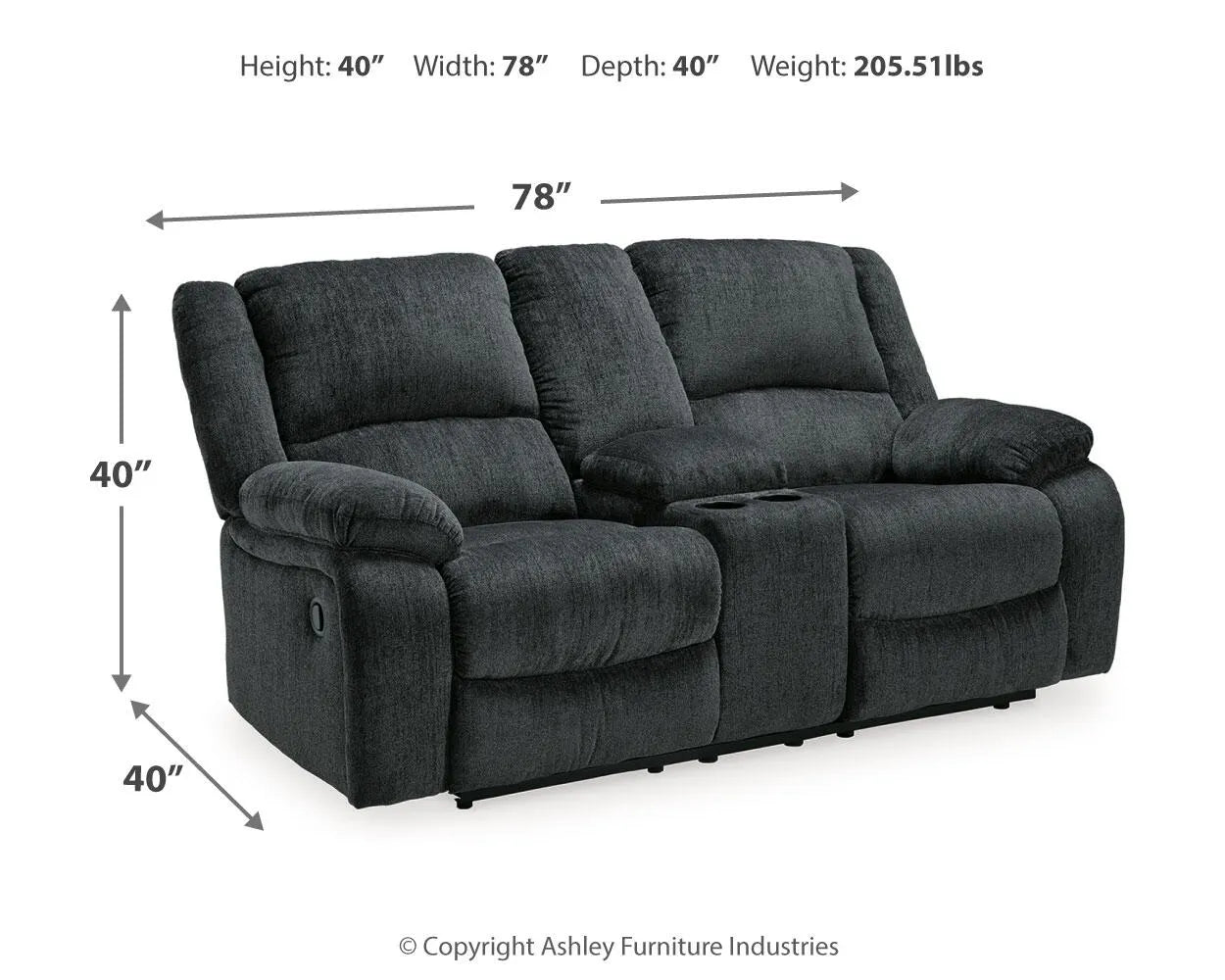 Draycoll Reclining Loveseat with Console