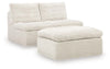 Canefield Armless Chair with Ottoman
