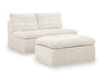 Canefield Armless Chair with Ottoman