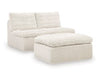 Canefield Armless Chair with Ottoman
