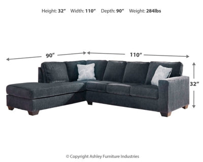 Sofá cama seccional de dos piezas Altari con chaise longue