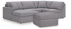 Modmax 4-Piece Sectional and Oversized Accent Ottoman