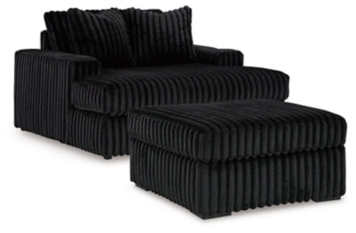 Chaise longue extragrande Midnight-Madness y otomana decorativa extragrande