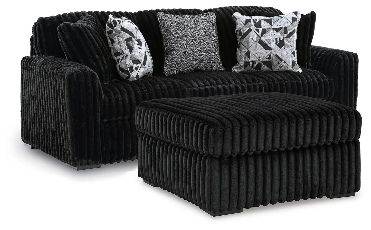 Midnight-Madness Sofa and Oversized Ottoman