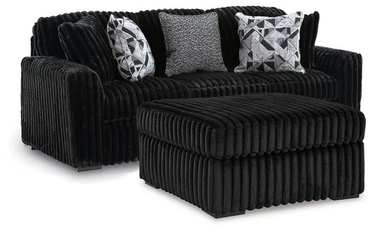 Midnight-Madness Sofa and Oversized Ottoman